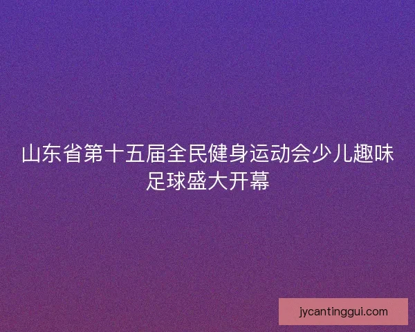 山东省第十五届全民健身运动会少儿趣味足球盛大开幕